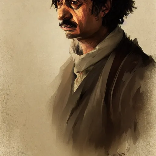 Image similar to a portrait of a Kurdish Albert Einstein in Kurdish clothes by Greg Rutkowski, digital art, horror, chiaroscuro, trending on artstation, anime arts, featured on Pixiv, HD, 8K, highly detailed, good lighting, beautiful, epic, masterpiece