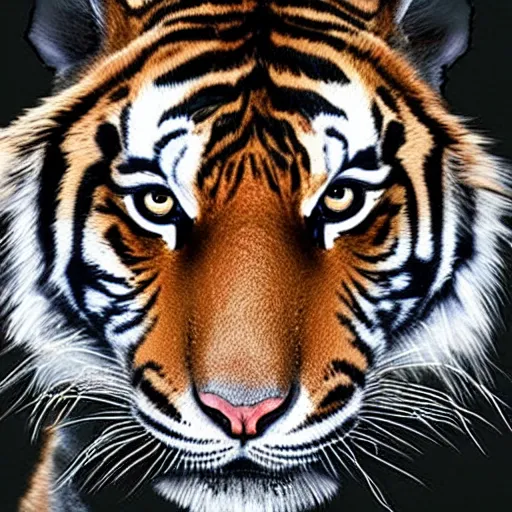 Image similar to “a tiger running towards the camera, whole body, photo realism”