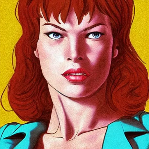 Image similar to “ milla jovovich retro minimalist portrait by jean giraud, moebius starwatcher comic, 8 k ”