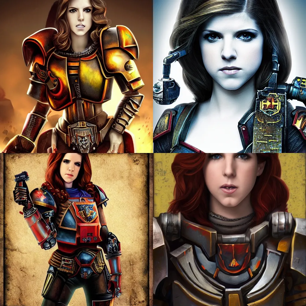 Prompt: Anna Kendrick, Warhammer 40k, rasterized