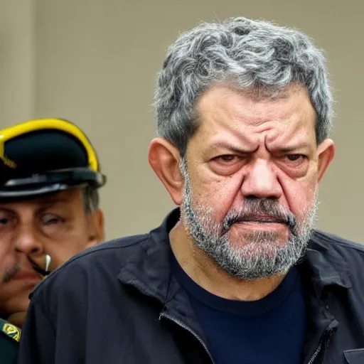 Image similar to Presidente LULA in Jail prison crying