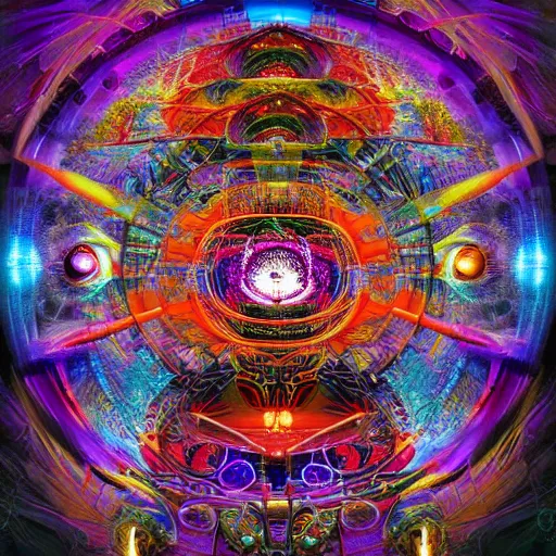 Image similar to cybertronic hindu temple, symmetrical, hannah faith yata, torus energy, salvia droid, ben ridgway