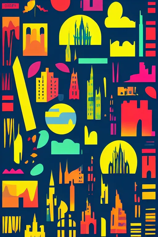 Prompt: minimalist boho style art of colorful frankfurt, illustration, vector art