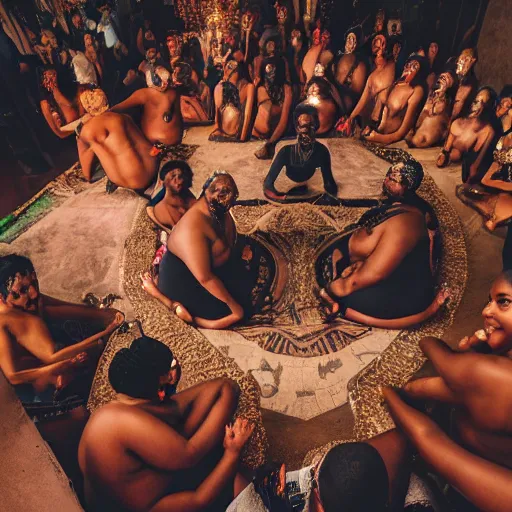 Prompt: love, diverse bodies, from behind, rebirth rituals, wide angle, elaborate, highly detailed, beautiful lighting