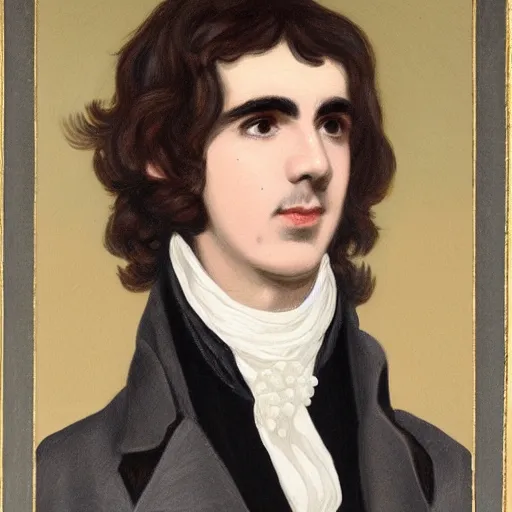 Prompt: regency era painting of a young george harrison in the style of leighton