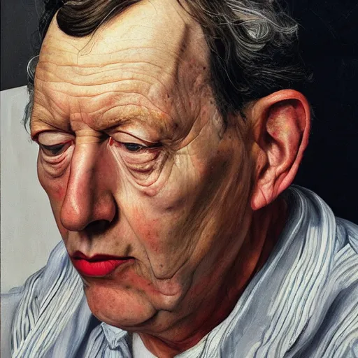 Image similar to high quality high detail painting by lucian freud, hd, todd solondz portrait, photorealistic lighting