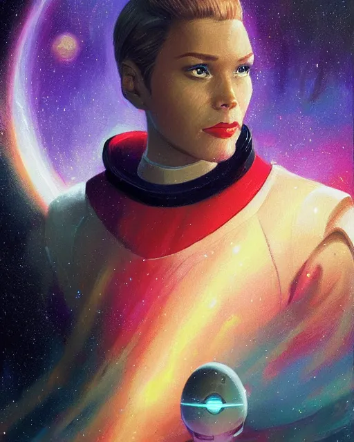 Image similar to Portrait of an Asari as a Starfleet officer by Paul Lehr