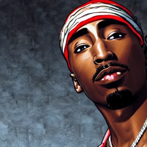 Image similar to Tupac Shakur, screenshot from a 2012s anime, anime