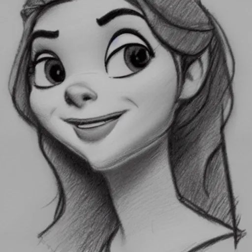 Image similar to milt kahl pencil sketch of chloe grace moretz in disney snow white