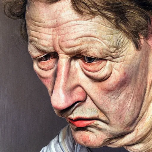 Image similar to high quality high detail painting by lucian freud, hd, portrait, photorealistic lighting