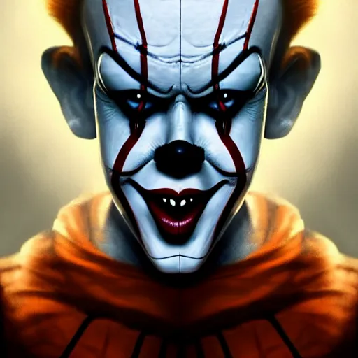 Image similar to symmetry of pennywise mixed with spiderman and sandman from neil gaiman, rpg reference, art by greg rutkowski, artgerm, trending on artstation, octane render, insanely detailed, 8 k, hd