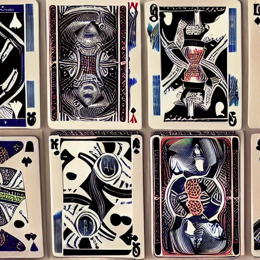 Image similar to a group of otherworldly creatures playing cards, by wayne barlow