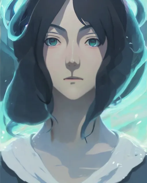 Image similar to female byleth, detailed perfect face, exquisite details, fire magic, mid view, design on a white background, by studio muti, greg rutkowski makoto shinkai takashi takeuchi studio ghibli