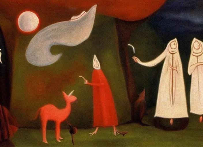 Prompt: ! dream an animation still painted by leonora carrington, technicolor 4 k