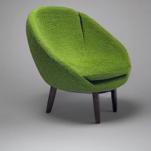 Image similar to an armchair in the shape of an avocado