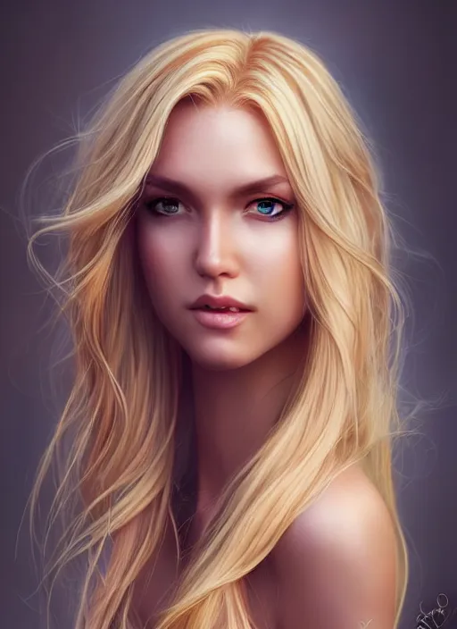 Image similar to photo of a gorgeous female with long blonde hair in the style of stefan kostic, realistic, full body shot, wide angle, sharp focus, 8 k high definition, insanely detailed, intricate, elegant, art by stanley lau and artgerm, floating embers