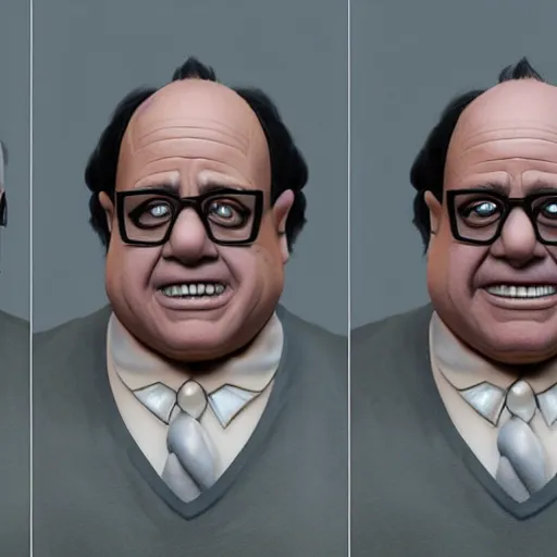 Image similar to hyperrealistic mixed media realistic sculpture of danny devito in ghostbusters, stunning 3 d render inspired art by xiang duan and thomas eakes, perfect facial symmetry, hyper realistic texture, realistic, highly detailed attributes and atmosphere, dim volumetric cinematic lighting, 8 k octane detailed render, post - processing, masterpiece,