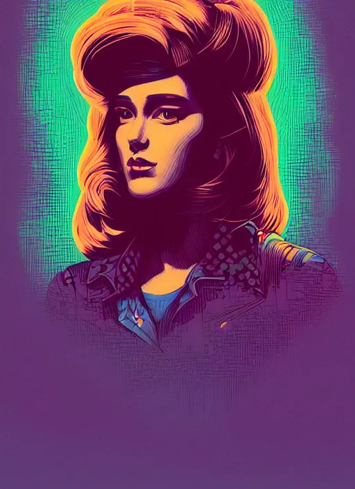 Image similar to female portrait by petros afshar, tom whalen, laurie greasley, vaporwave