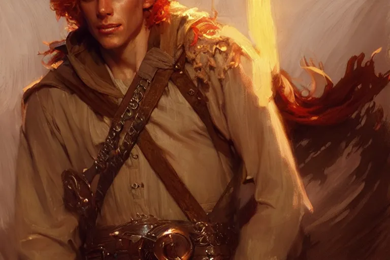 Prompt: kvothe, character design, painting by gaston bussiere, craig mullins, j. c. leyendecker, wotjek fus