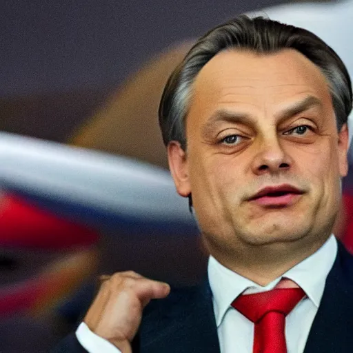 Prompt: Orban Viktor Flying