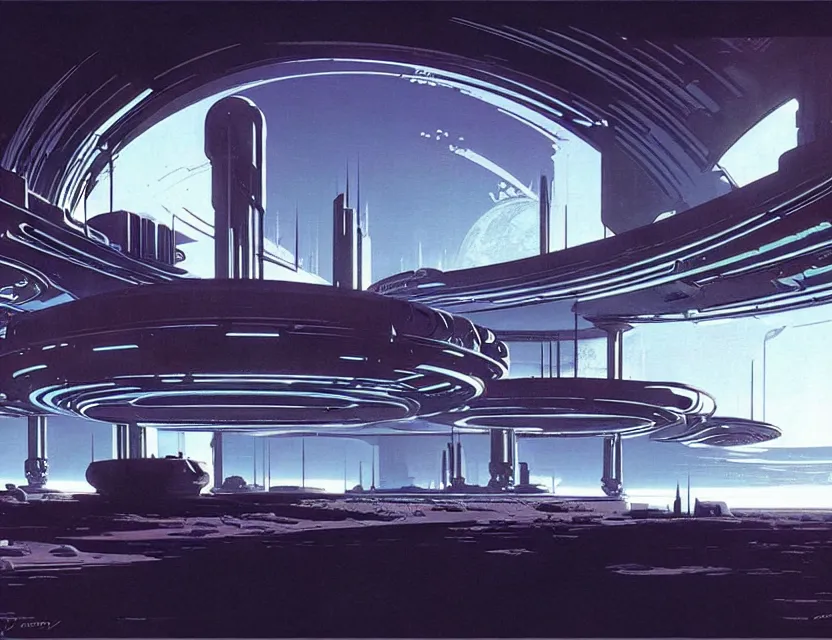 Prompt: concept art of an abandoned base on europa, by syd mead, cyberpunk, ancient, intricate details, cinematic, epic