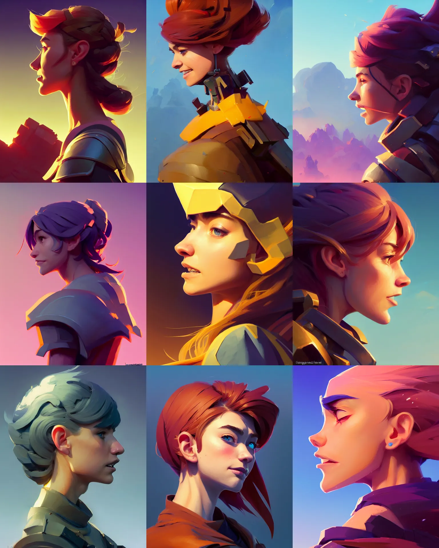 Prompt: side - profile painted portrait, imogen poots, paladin, clash of clans, unreal, dynamic lighting, smooth, gaudy colors, octane render aesthetic, matte painting concept art, official fanart behance hd artstation by jesper ejsing, by rhads and makoto shinkai and lois van baarle and ilya kuvshinov and rossdraws