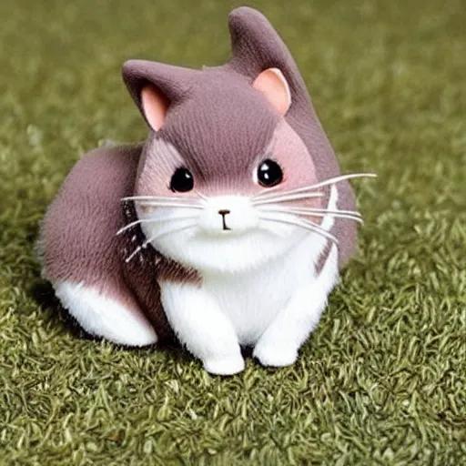 Prompt: a calico critters that looks like totoro