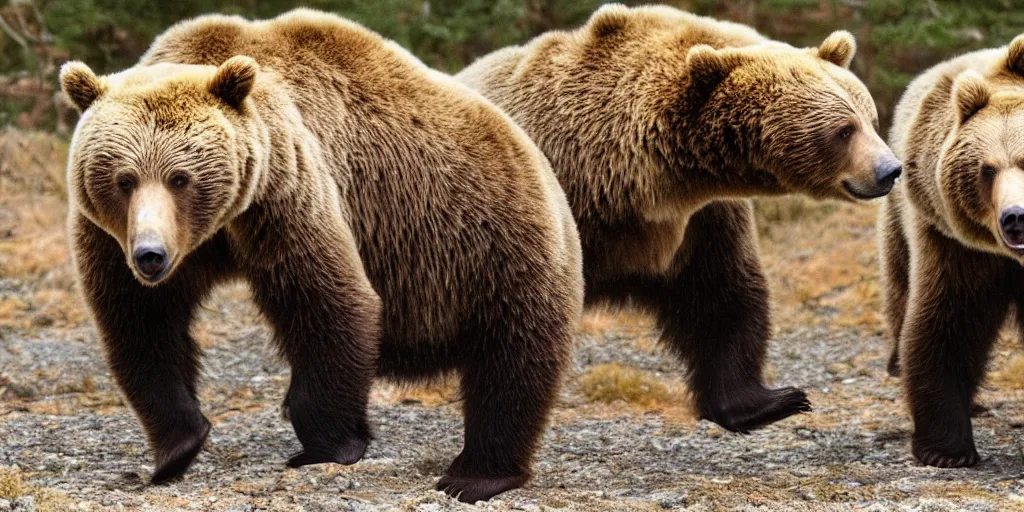 Prompt: bears, mid-century armor