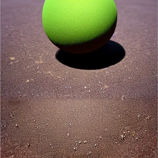 Prompt: A sphere made of sand levitating on water, highly detailed and photorealistic