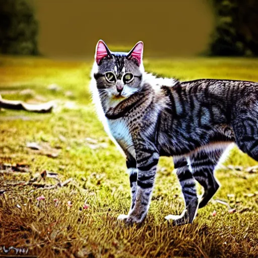 Image similar to a feline wolf - cat - hybrid, animal photography