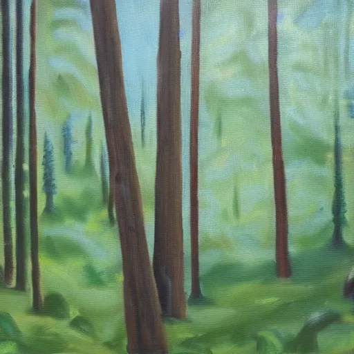 Prompt: An oil painting of a forest