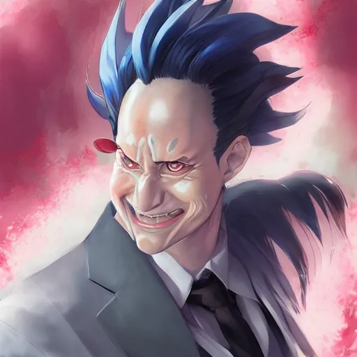 Prompt: anime portrait of frank from IASIP as an anime villain by Stanley Artgerm Lau, WLOP, Rossdraws, James Jean, Andrei Riabovitchev, Marc Simonetti, and Sakimichan, trending on artstation