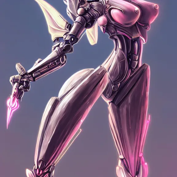 Image similar to extremely detailed giantess shot, close front shot, of a goddess that's a giant beautiful stunning anthropomorphic robot female dragon, standing majestically on a mountain, elegant pose, robot dragon claws, streamlined pink armor, detailed sharp metal claws, thick warframe thighs, long elegant tail, detailed warframe fanart, destiny fanart, high quality digital art, giantess art, furry art, warframe art, Destiny art, furaffinity, DeviantArt, artstation, 8k HD, octane render