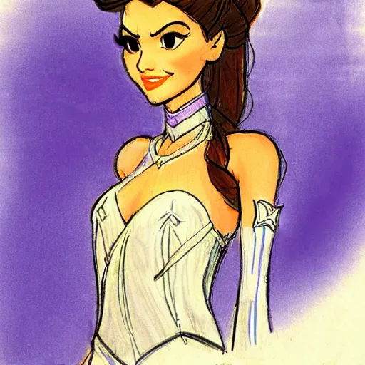 Image similar to milt kahl sketch of victoria justice as princess padme from star wars episode 3