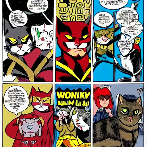 Prompt: a cat in the style of DC Comics