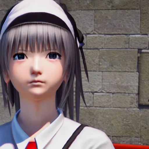 Image similar to Close-up Japanese schoolgirl in Final Fantasy game for PS4, Unreal Engine ultra settings