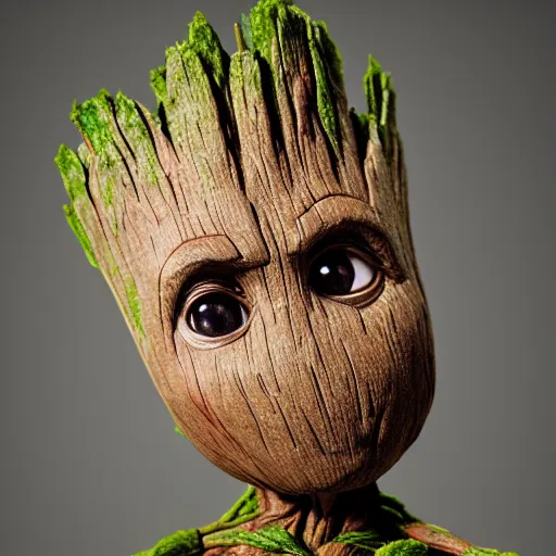 Prompt: groot as a gentleman, studio shot 1 0 0 mm, trending on behance, 8 k