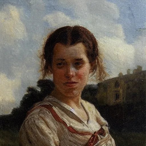 Prompt: portrait of a milk maid after a storm by jozsef borsos