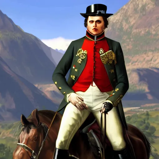 Prompt: napoleon in gta v loading screen