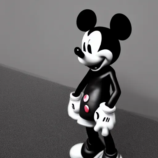 Image similar to Mickey Mouse in the style of Rick Owens, Organization XIII, unreal engine 5 render