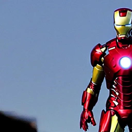 Prompt: photo of robert downey jr as iron man in real life