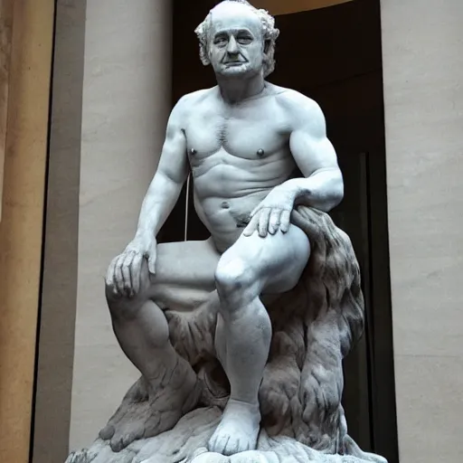 Image similar to bill murray as a marmor statue by michelangelo