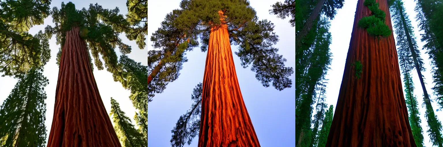 Prompt: sequoia tree with moons instead of leaves