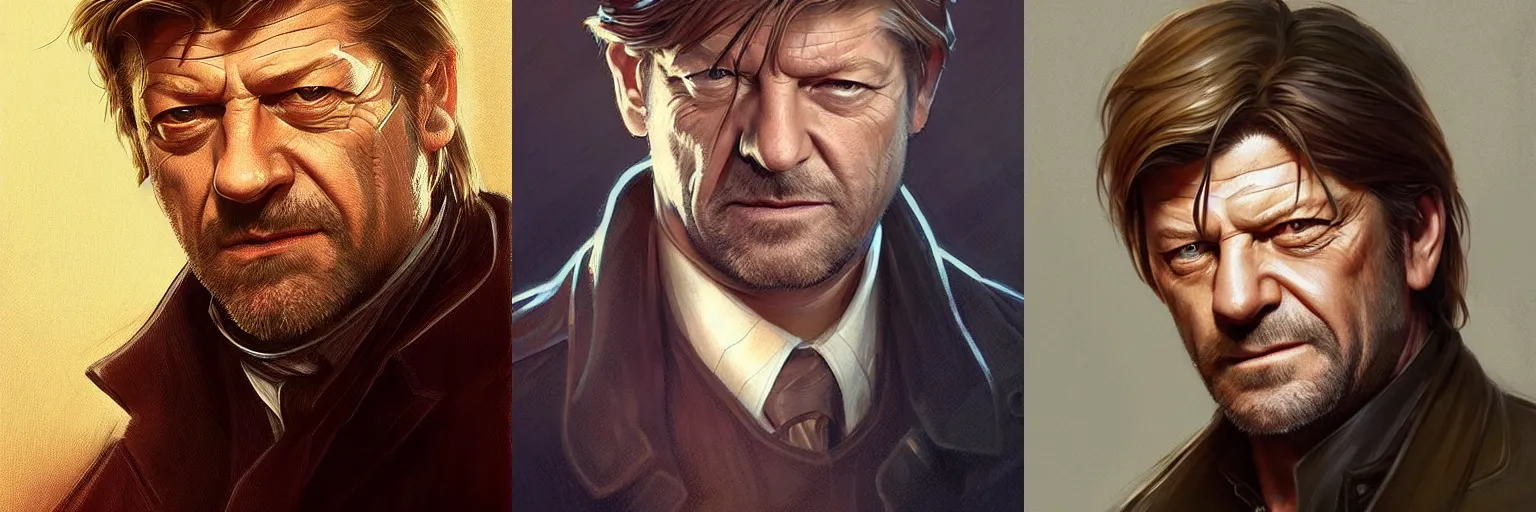 Prompt: portrait of Sean Bean as a detective, highly detailed, digital painting, artstation, concept art, sharp focus, illustration, art by artgerm and greg rutkowski and alphonse mucha