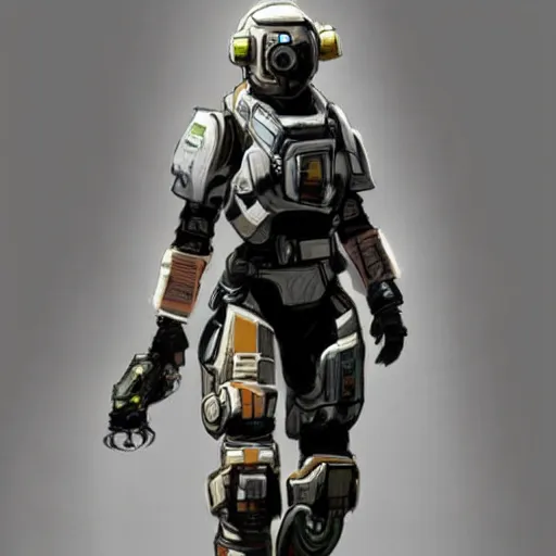 Prompt: titanfall 2 female pilot concept art