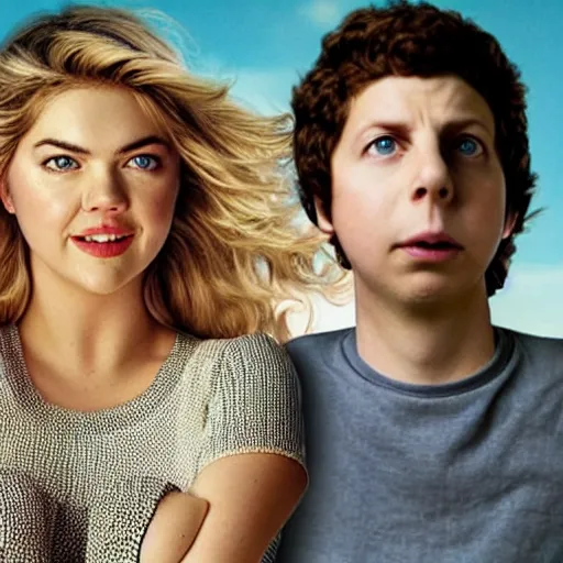 Image similar to Poster for new movie starring Kate Upton and Michael Cera