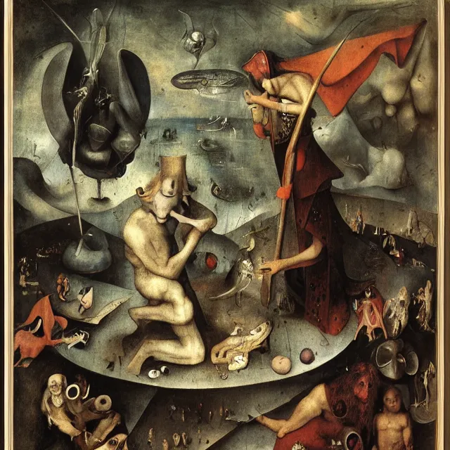 Image similar to full color hd photo of mephistopheles, marginalia, isometric, octane render 4 k, by hieronymus bosch, joel peter witkin, annie liebovitz. gustave dore,