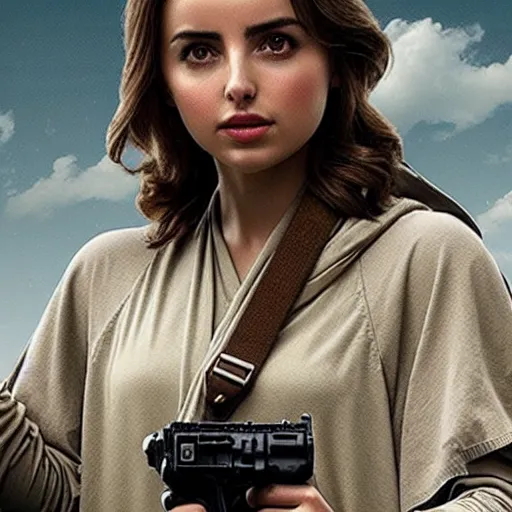 Prompt: Ana de Armas as a jedi in star wars