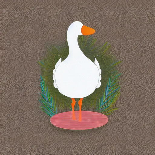 Image similar to cute goose, full body, digital paint, sticker