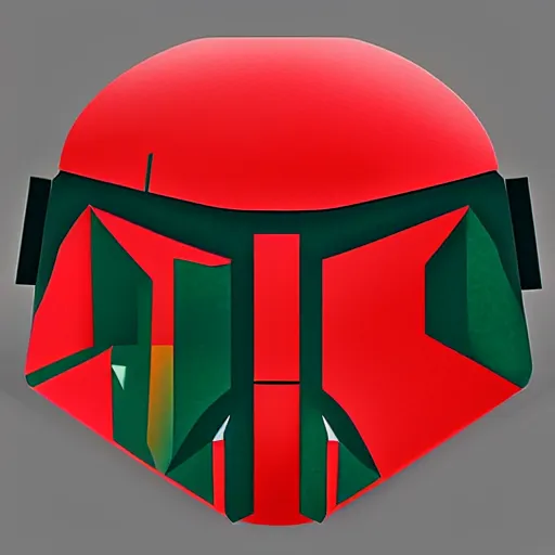 Image similar to vector, low poly, boba fett icon, digitalart, cgstation, artstation